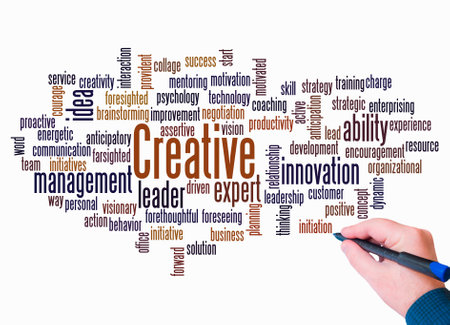 Word Cloud with CREATIVE concept create with text only.の写真素材