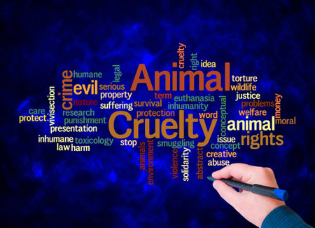 Word Cloud with ANIMAL CRUELTY concept create with text only.の写真素材