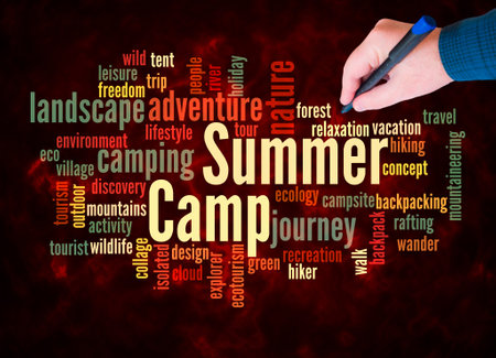 Word Cloud with SUMMER CAMP concept create with text only.の写真素材