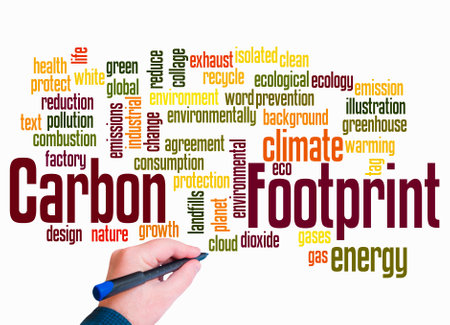 Word Cloud with CARBON FOOTPRINT concept create with text only.の写真素材