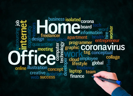 Word Cloud with HOME OFFICE concept create with text only.の写真素材