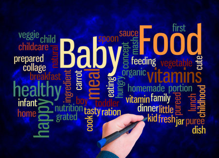 Word Cloud with BABY FOOD concept create with text only.の写真素材