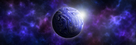 Planets and galaxy, science fiction wallpaper. Beauty of deep space. Billions of galaxies in the universe Cosmic art background. 3D illustration.の写真素材