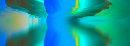 magical world. Abstract Landscape, surreal lake and reflections. art, creativity and imagination. 3d...