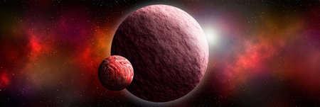 Planets and galaxy, science fiction wallpaper. Beauty of deep space. Billions of galaxies in the...