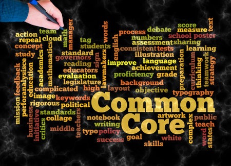 Word Cloud with COMMON CORE concept create with text only.の写真素材