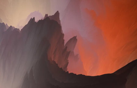 Magical world. Colorful abstract fantasy background, surreal dreamy landscape. 3d illustration.の写真素材