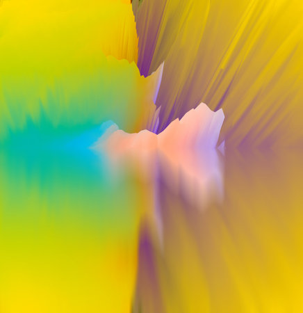 magical world. Abstract Landscape, surreal lake and reflections. art, creativity and imagination. 3d illustration.の写真素材