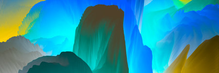 Magical world. Colorful abstract fantasy background, surreal dreamy landscape. 3d illustration.の写真素材