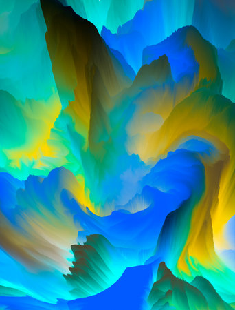 Magical world. Colorful abstract fantasy background, surreal dreamy landscape. 3d illustration.の写真素材