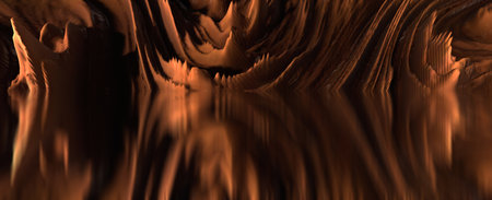 magical world. Abstract Landscape, surreal lake and reflections. art, creativity and imagination. 3d illustration.の写真素材