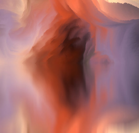 magical world. Abstract Landscape, surreal lake and reflections. art, creativity and imagination. 3d illustration.の写真素材