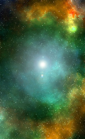 Space background with stardust and shining stars. Realistic space and color nebula. Colorful galaxy....