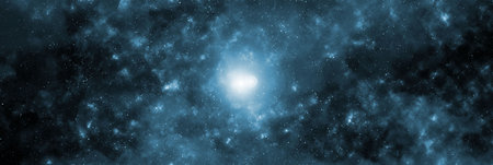 Space background with stardust and shining stars. Realistic space and color nebula. Colorful galaxy....