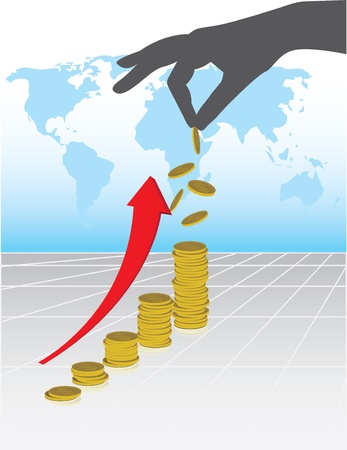 An illustration of business profit grow upのイラスト素材