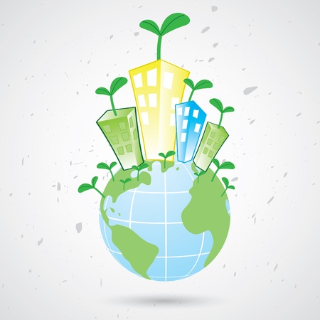 Illustration of plant growing on the earth.のイラスト素材