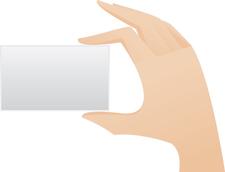 Illustration of hand hold a blank card.のイラスト素材
