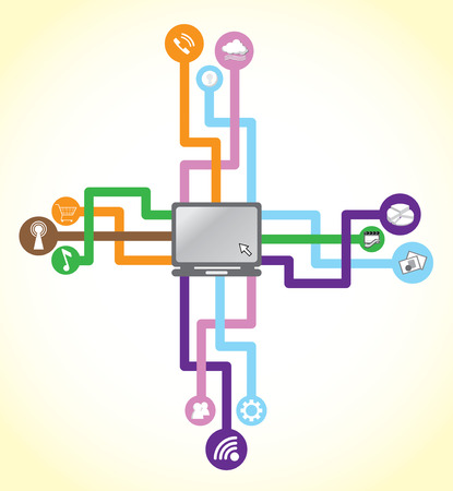 Social network is connecting the worldwide.のイラスト素材