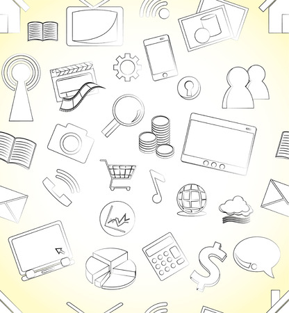 illustration of icon seamless pattern setのイラスト素材