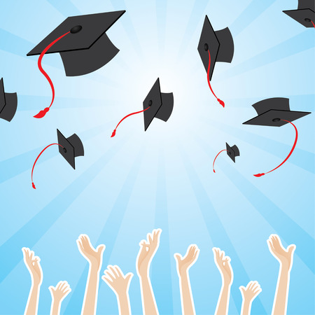 illustration of graduation pattern on shiny backgroundのイラスト素材
