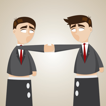 illustration of cartoon puppet businessman check handのイラスト素材