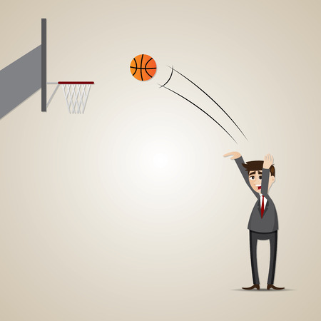illustration of cartoon businessman playing basketball  in healthy lifestyle conceptのイラスト素材