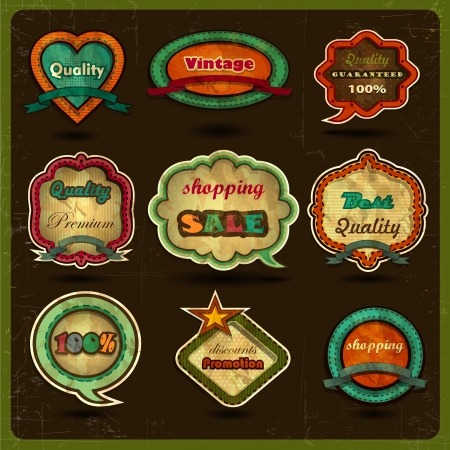 Vintage label And Retro Design Elements  Illustration-several levels-transparency blending effects and gradient mesh- のイラスト素材