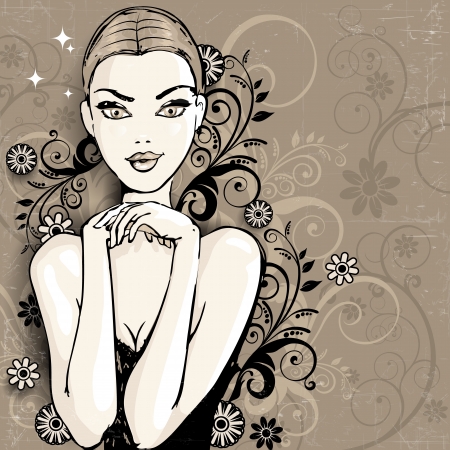 Illustration floral trend-women Various levels-no effect of transparencyのイラスト素材