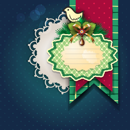 Bird Christmas Card with blue-With space to insert your own text-Transparency blending effects and gradient meshのイラスト素材