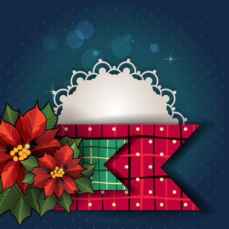 Stars flowers Christmas Card with blue-With space to insert your own text-Transparency blending effects and gradient meshのイラスト素材