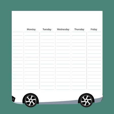 School timetable card with car tire themeのイラスト素材