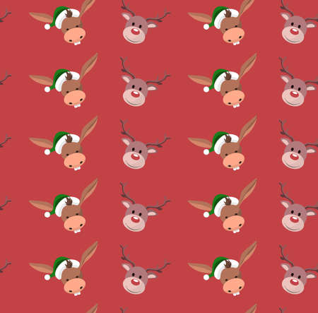 Background of wrapping paper with christmas charactersのイラスト素材