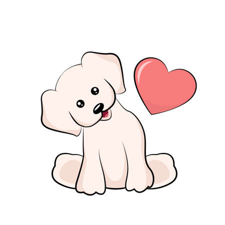 Baby dog valentines card with dedication to writeのイラスト素材
