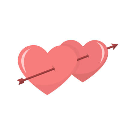 Card of hearts arrowed by valentinesのイラスト素材