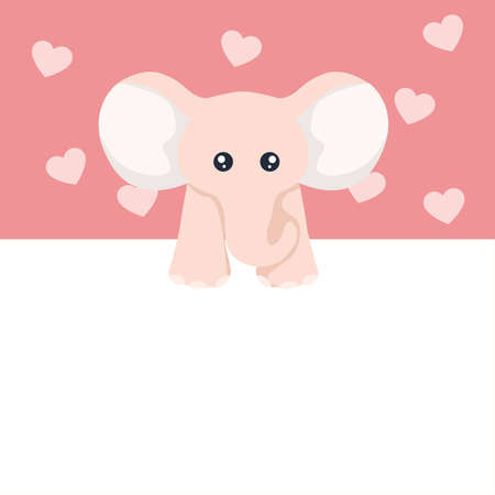 Beautiful baby elephant valentine card for dedicationのイラスト素材