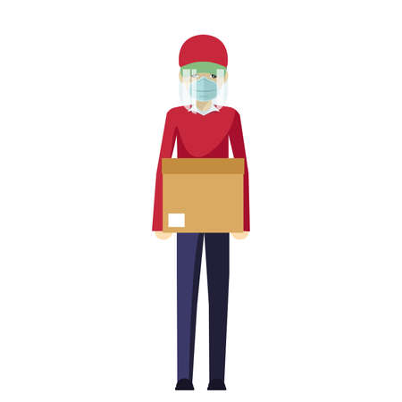 Delivery man with his safety clothingのイラスト素材