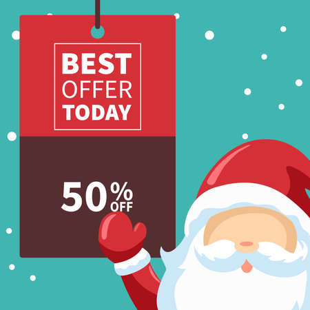 Santa claus design with christmas offers posterのイラスト素材