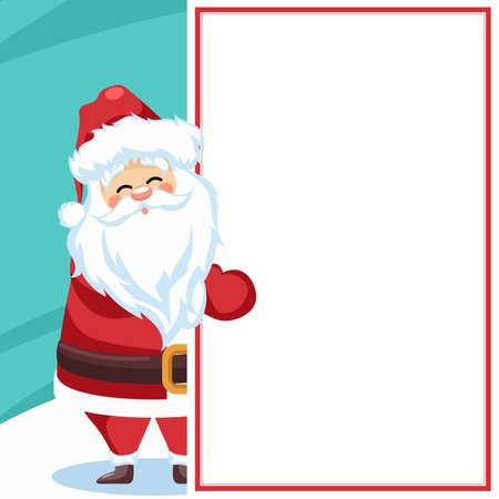 Merry christmas card design with santa claus for dedication with blank sheetのイラスト素材
