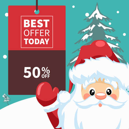 Santa claus design with christmas offers poster vectorのイラスト素材