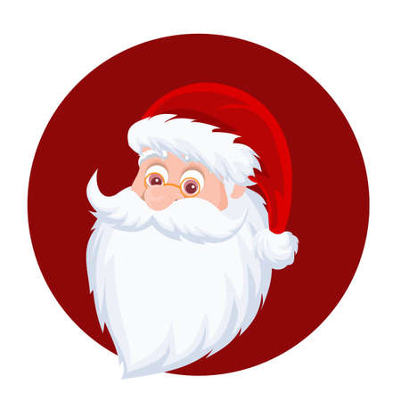 Santa claus face cartoon at christmasのイラスト素材