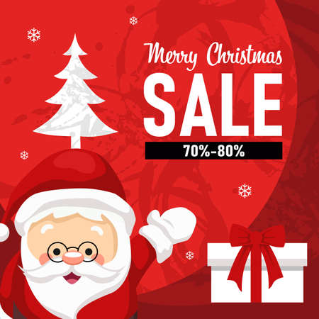 background for christmas sale with smiling santa clausのイラスト素材