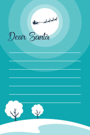 beautiful christmas card with dear santa phraseのイラスト素材