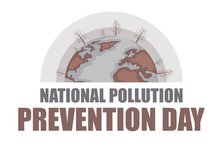 National pollution prevention day design with planet earth with dry trees and polluted seasのイラスト素材