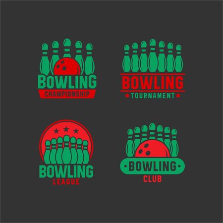 Bowling Design Logo Vector Collectionsのイラスト素材