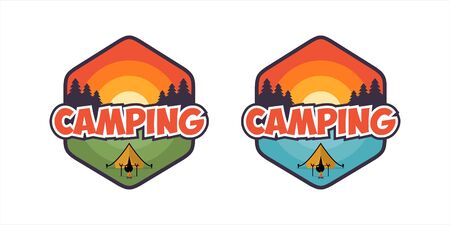 Camping Outdoor adventure vector designのイラスト素材