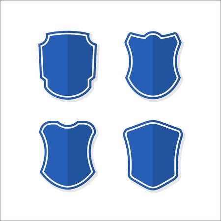 Collections of blue shield Flat Designのイラスト素材