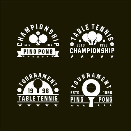 Table Tennis Pin pong Vintage Logos Collecttionsのイラスト素材