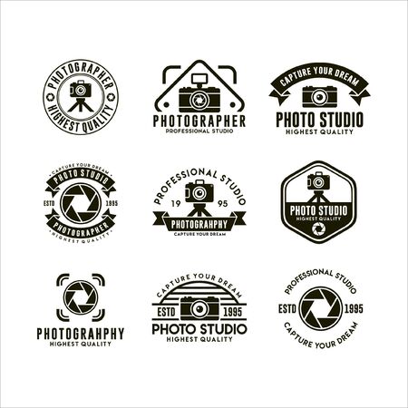 Photo Studio Photogapher Logos Setのイラスト素材