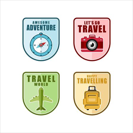 Badge Travel World Adventure Illustrationのイラスト素材