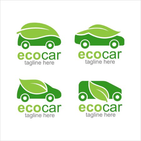 Eco car logos vector designのイラスト素材